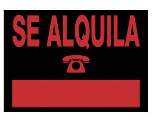 CARTEL "SE ALQUILA" 500X230 MM PVC NEGRO ARCHIVO 2000 6163 NE (Espera 4 dias)